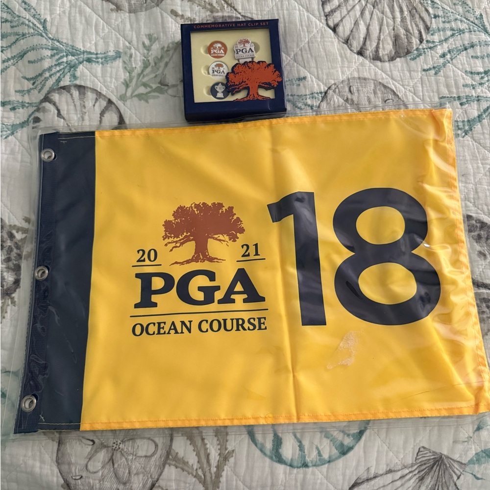 2021 PGA Championship Pin Flag and ball marker. Authentic Embroidered.